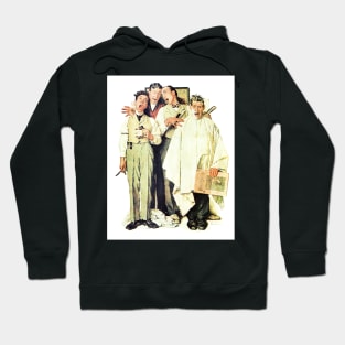 Norman Rockwell Barbershop Quartet 1936 Portrait Hoodie